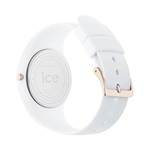 Ice-Watch ICE glam White Rose-Gold, Reloj blanco para Mujer con Correa de silicona, 000978 (Medium)