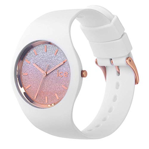 Ice-Watch ICE lo White pink, Reloj blanco para Mujer con Correa de silicona, 013431 (Medium)