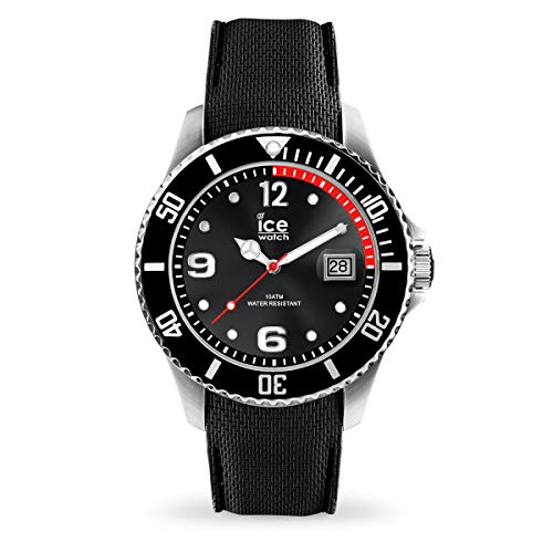 Ice-Watch ICE steel Black, Reloj negro para Hombre con Correa de silicona, 016030 (Medium)