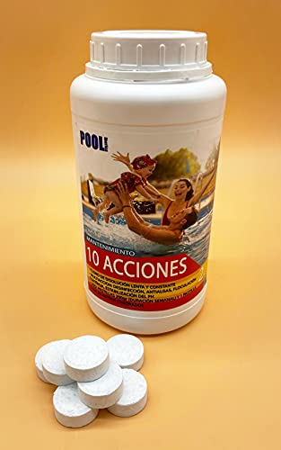 iFONT Cloro 10 acciones | Mantenimiento de Piscina | Especial Minipiscinas | Tratamiento Multiacción | Formato 2 kg | Pastillas 20gr | POOLiberica