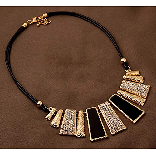 IJEWALRY Collar Colgante Plata para Mujer, Encanto Collier Femme Moda Collares Y Colgantes PU Cuero Cuerda Resina Gargantilla Collar para Mujer Mujer Accesorios Joyería