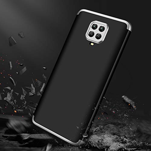 IMEIKONST Redmi Note 9 Pro MAX Funda 3 in 1 Slim Design PC Hard Cubierta 360 Grados Protección Anti-Shock Anti-Scratch Caso Cover Carcasa para Xiaomi Redmi Note 9 Pro MAX. 3 in 1 Silver AR