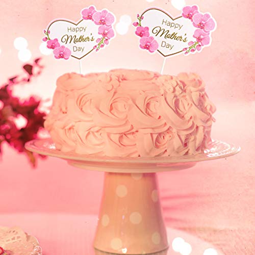 IMIKEYA 10 Piezas de Decoración de Tarta para El Día de Las Madres con Forma de Corazón Y Flor para Tarta de Mamá Palillos Decorativos para Fruta Palillos de Dientes Estilo Home Shop 1