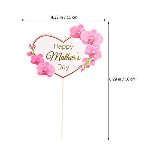 IMIKEYA 10 Piezas de Decoración de Tarta para El Día de Las Madres con Forma de Corazón Y Flor para Tarta de Mamá Palillos Decorativos para Fruta Palillos de Dientes Estilo Home Shop 1