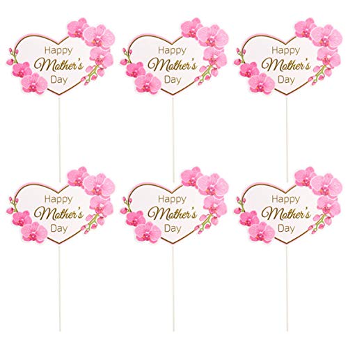 IMIKEYA 10 Piezas de Decoración de Tarta para El Día de Las Madres con Forma de Corazón Y Flor para Tarta de Mamá Palillos Decorativos para Fruta Palillos de Dientes Estilo Home Shop 1