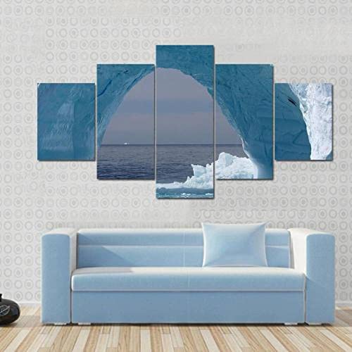 Impresiones en lienzo 5 piezas de lienzo de arte de pared Cuadro de lienzo arco de iceberg océano atlántico 5 piezas estirado y enmarcado Imagen de lienzo en alta definición