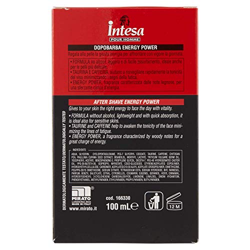 INTESA POUR HOMME aftershave energizante sin alcohol Energy Power, 100 mL