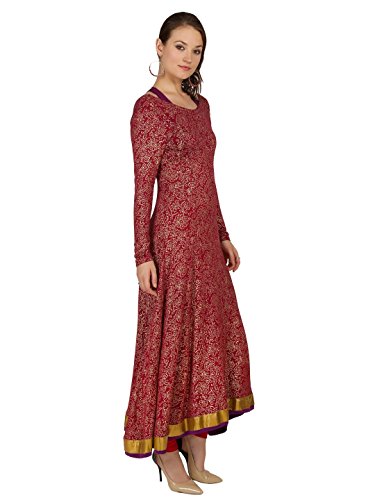 Ira Soleil Maroon viscosa elástico y Interior Mujer Vestido Kurti -  Rojo -