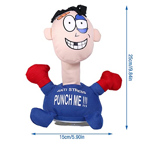 IWILCS Punch Me Doll, Vent Screaming Doll, Funny Punch Me Screaming Doll Comfortable Touching, para Child Plush Gifts Relieve Stress Anxiety (Without Battery, Blue)