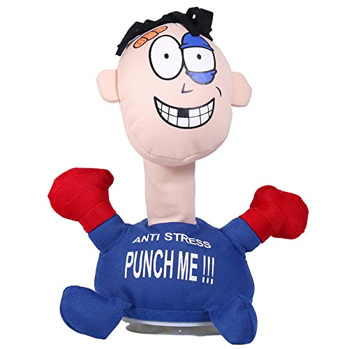 IWILCS Punch Me Doll, Vent Screaming Doll, Funny Punch Me Screaming Doll Comfortable Touching, para Child Plush Gifts Relieve Stress Anxiety (Without Battery, Blue)