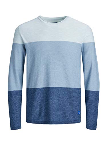 Jack & Jones Jorkenvin Knit Crew Neck Suéter, Ashley Blue, M para Hombre