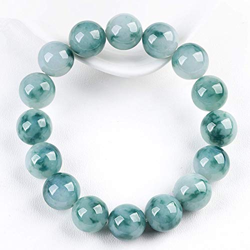 Jade jade natural, especies cerosas de hielo, modelos para hombres y mujeres, pulsera de jade de flores azules flotantes