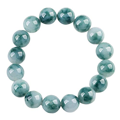 Jade jade natural, especies cerosas de hielo, modelos para hombres y mujeres, pulsera de jade de flores azules flotantes