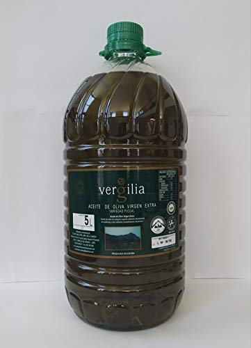 Jaén 100% Picual - Aceite de Oliva Virgen Extra - Premium Reserva Familiar AOVE - Sierra Mágina – Vergilia (5 Litros Garrafa)