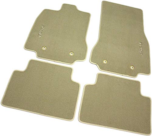 JAGUAR-XF-BE Alfombrillas de terciopelo personalizadas, bordadas, color beige