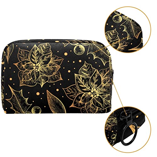 JARARINGO Bolsa de cosméticos Golden Berry Navidad grande cosmética bolsa organizador multifuncional bolsas de viaje