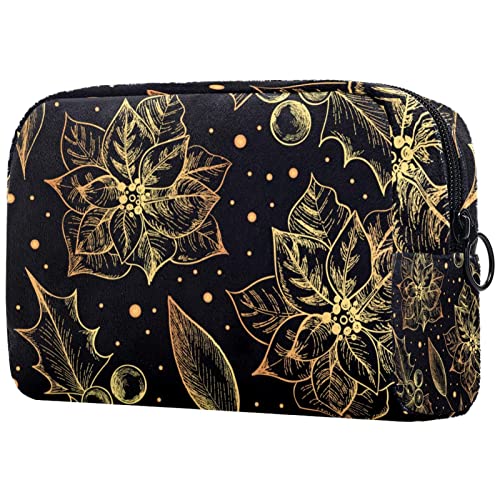 JARARINGO Bolsa de cosméticos Golden Berry Navidad grande cosmética bolsa organizador multifuncional bolsas de viaje