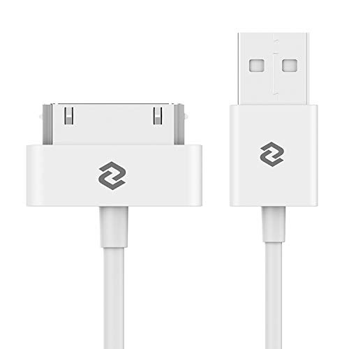 JETech Cable de Datos USB Compatible iPhone 4/4s, iPhone 3G/3GS, iPad 1/2/3, iPod, 1m, Blanco