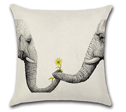 JgZATOA Throw Pillow Covers Funda De Almohada Funda Cojín Hogar Dormitorio Sofá Funda De Cojín Decoración De Coche 45 X 45Cm Juego De 4 Nariz De Elefante