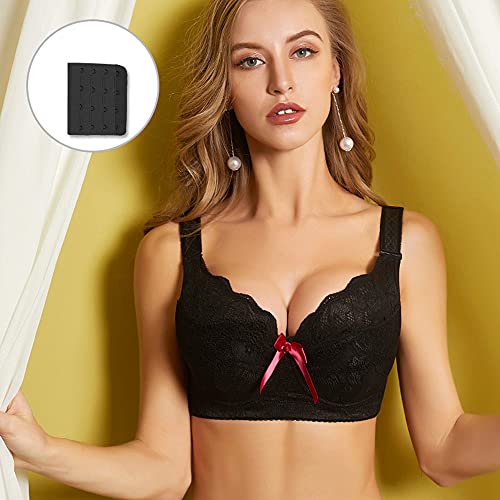 JIANXINlh Sujetadores de talla grande para mujer, bralette de cobertura completa, minimizador de sujetadores de figura completa, sujetador de malla con lazo push up (color: negro-A, tamaño: 46J/105J)