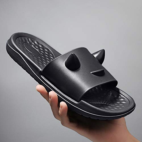 JIEIIFAFH Hombres de la Jalea Zapatos Masculinos Deslizadores del Verano Calza Las Sandalias de Playa sólida Plataforma for Hombre (Color : Black, Shoe Size : 7.5)