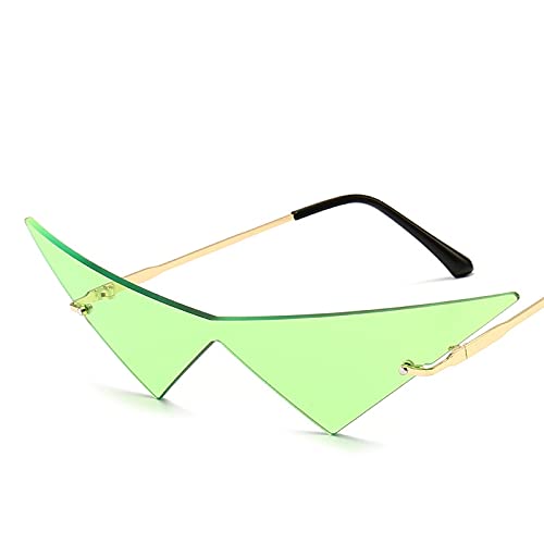 JIYANANDPNTYJ Gafas De Sol Mujer Gafas de Moda Partido Carnaval Online Show Props Regalo (Color : Gold Green)