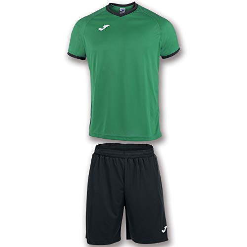 Joma Academy Set Equipacion M/Corta, Niños, Verde Negro, XS