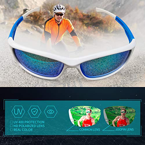 Joopin Gafas de Sol Deportivas Polarizadas con Protección UV 400 Gafas de Ciclismo, Bicicleta Montaña Moto, Golf y Deportes al Aire Libre para Hombres y Mujeres Lente con espejo verde