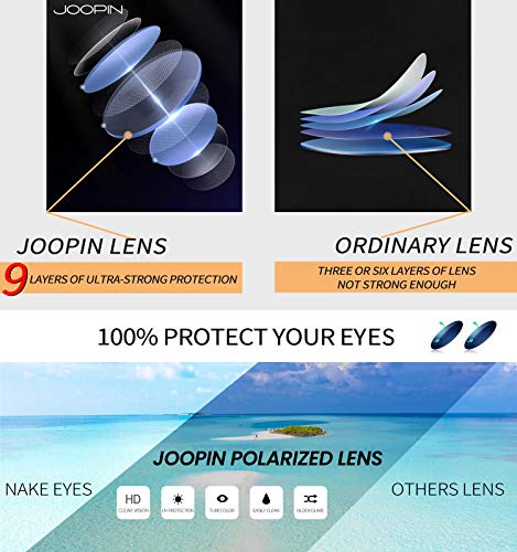 Joopin Gafas de Sol Unisex Polarizadas Protección UV400 Semi-Rimless Marco Estilo Vintage Gafas de Sol Hombres Mujeres para Conducción Viajes Playa Deportes al Aire Libre Azul