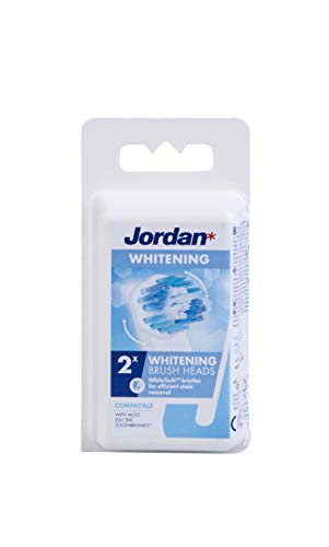 Jordan ® | Cabezal de repuesto para cepillo de dientes eléctrico con tecnología oscilante y giratoria | Cabezal para efecto blanqueador en los dientes | Compatible con Oral B | Pack 2 Unidades