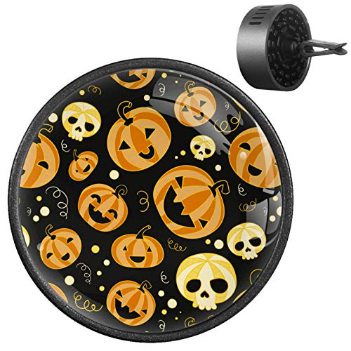 Josid 2 piezas de Halloween divertido patrón de calaveras de calabaza, accesorios de coche, ambientador de aromaterapia, difusor de ventilación de coche, clip de regalo decoraciones de 40 mm