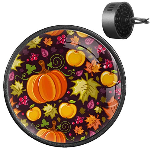 Josid 2 piezas de Halloween otoño calabaza hoja de arce accesorios de coche ambientador de aromaterapia difusor de ventilación de coche clip de regalo decoraciones de 40 mm