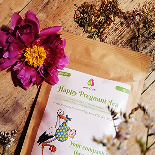 JoviTea® Embarazo Feliz ORGÁNICO + receta tradicional + té de embarazo + apto durante el embarazo + 100% natural y sin azúcares añadidos - 75g