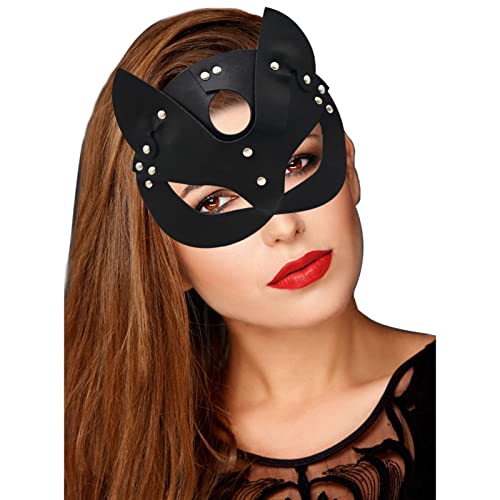 JQMAO MáScara de Carnaval de Catwoman, Cubierta de Ojo de Gato Disfraz de Cosplay, Accesorios de Disfraz de Halloween, Mardi Gras, Lema Y Fiesta de Miedo