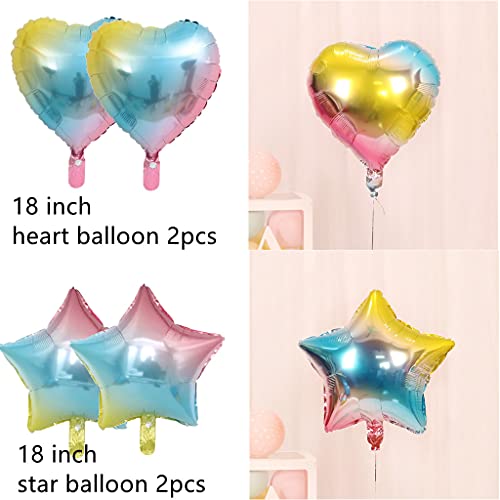 Juego de decoración de 35 cumpleaños para mujer, hombre, arco iris, decoración de cumpleaños para 35 años, decoración de 35 globos con guirnalda de Happy Birthday para género Reveal, hombre y mujer