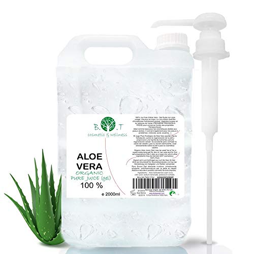 Jugo de Aloe Vera Puro. Aloe Vera 100% Natural. Zumo Líquido de Aloe Vera Detox. Aloe Vera Original de España. Jugo Concentrado directamente de la Planta - 2000 ml