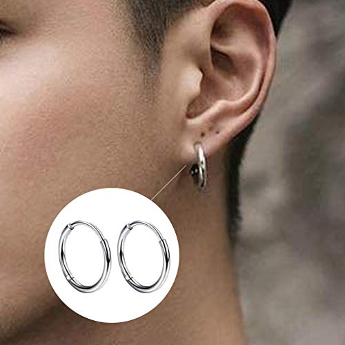 JZZJ 8 pares de aretes para hombres y mujeres, aretes cruzados de acero inoxidable antialérgicos, regalos de Navidad y San Valentín (plata)