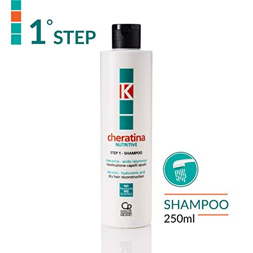 K-Cheratina Nutritive - Tratamiento Profesional de Queratina para Cabellos Secos - Contiene Champú de Reconstrucción, Spray Bifase, Mascarilla con Ácido Hialurónico y Spray de Aceite Ultranutritivo