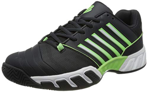 K-Swiss Performance Bigshot Light 4, Zapatos de Tenis Hombre, Grafito Azul/Verde neón Suave/Blanco, 45 EU