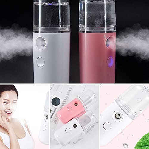 Kaimeilai 2 nebulizador, USB Handy Atomizer Machine, Nano Lonen Mist Spray, Handy Face Mister Vaporizador Hidratante Belleza Cuidado de la Piel Rociador hidratante con USB Recargable