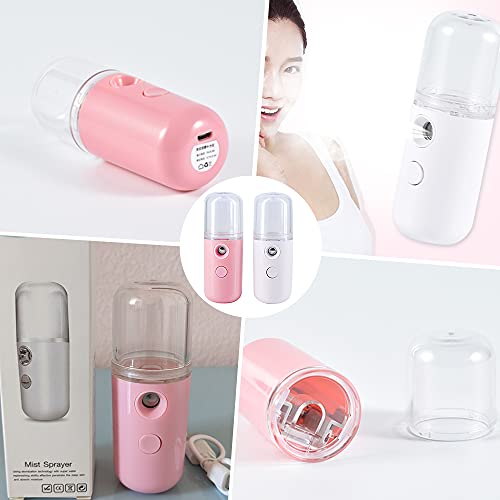 Kaimeilai 2 nebulizador, USB Handy Atomizer Machine, Nano Lonen Mist Spray, Handy Face Mister Vaporizador Hidratante Belleza Cuidado de la Piel Rociador hidratante con USB Recargable