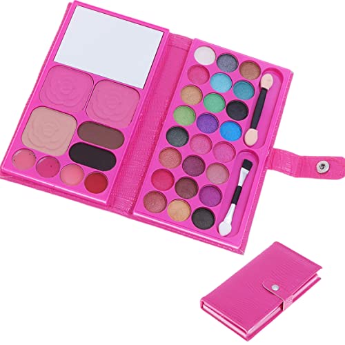 KARLOR Set de Maquillaje Infantil, Paleta de Maquillaje, Set de Maquillaje Real, Lavable, Seguro, no tóxico, cosmético para niños, niñas a Partir de 4 años, Juego de rol de Princesas Navidad