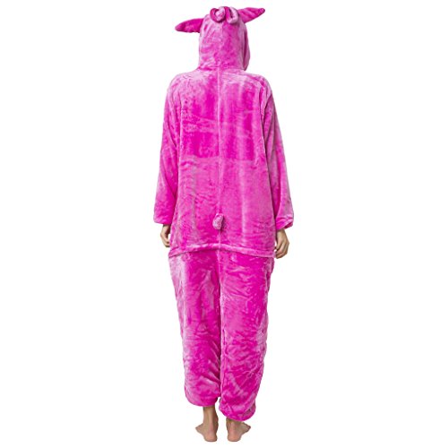 Katara 1744 - Kigurumi Pijamas Disfraz de Animal - Traje de Noche con Capucha - Adultos Unisexo - Stitch Ángel Rosa, L