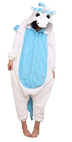 Katara- Pijama (10+ Modelos) Disfraz Animales Cosplay Adultos, Color unicornio blanco-azul, Talla 165-175cm (1744)