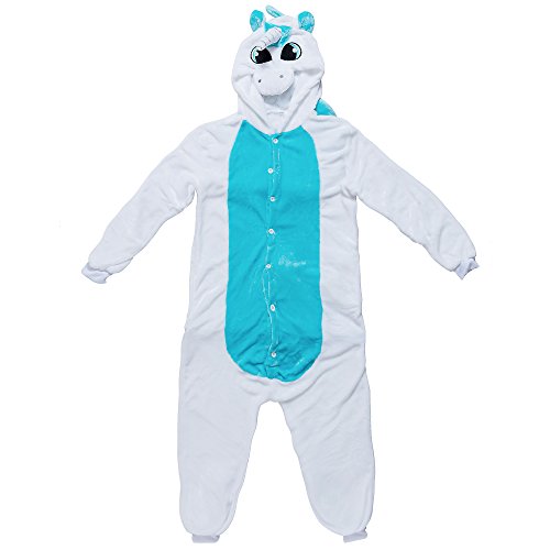 Katara- Pijama (10+ Modelos) Disfraz Animales Cosplay Adultos, Color unicornio blanco-azul, Talla 165-175cm (1744)