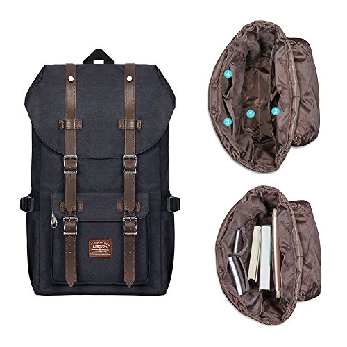 KAUKKO Mochilas Tipo Casual Compartimento para 15" Portátil 20 litros Negro