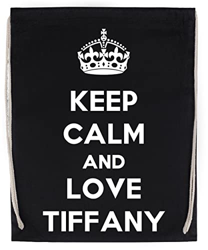 Keep Calm And Love Tiffany Bolsa de Deporte Con Cordón Negro Drawstring Sport Bag