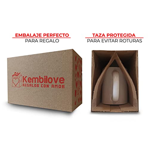 Kembilove Taza regalo día del padre – Tazas Desayuno para Papá con Mensaje Eres un Padre genial que se merece todo y mucho más – Tazas originales – Regalo para padres