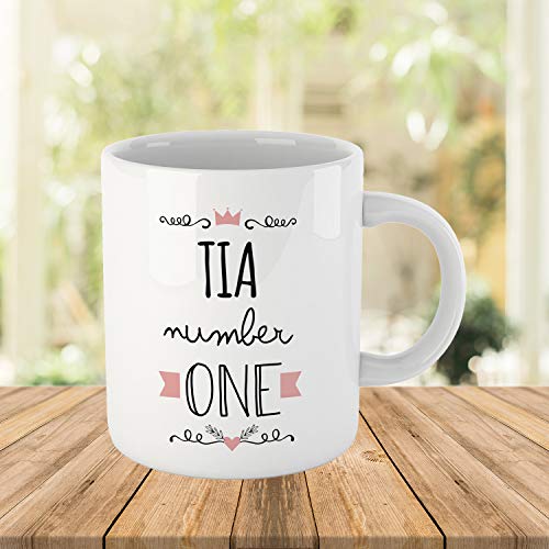 Kembilove Tazas Familiares – Preciosas Tazas para Toda la Familia – Tú Eres La Tía Número Uno – Magníficas Tazas de Café para Hombres y Mujeres – Regalos Divertidos para Familiares y Amigos