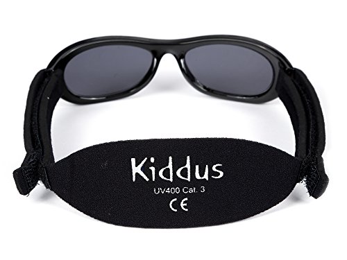 Kiddus Gafas de sol Baby para bebés, NIÑOS Y NIÑAS, desde 0 meses a 2 años, 100% protección UV, MUY CÓMODAS gracias a la SUAVE banda ajustable, el regalo ideal para recién nacidos.